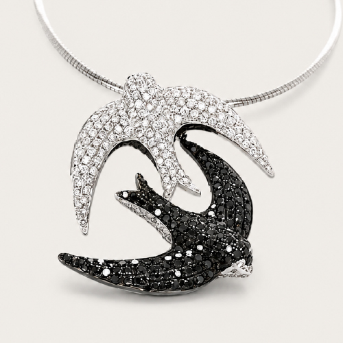 18K White Gold Diamond Pendant
