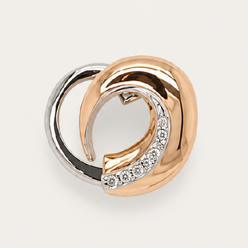 Two Tone Circular Diamond Pendant