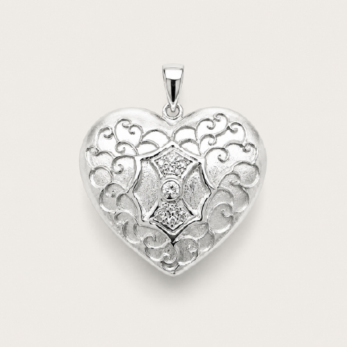 Heart Shaped Diamond Pendant