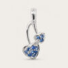 Heart Motif Blue Sapphire Diamond Pendant