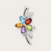 Multi-coloured Gems Flower Shaped Pendant