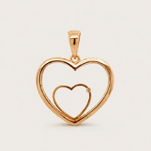 Double Heart Diamond Pendant