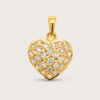 18K Yellow Gold Heart Diamond Pendant