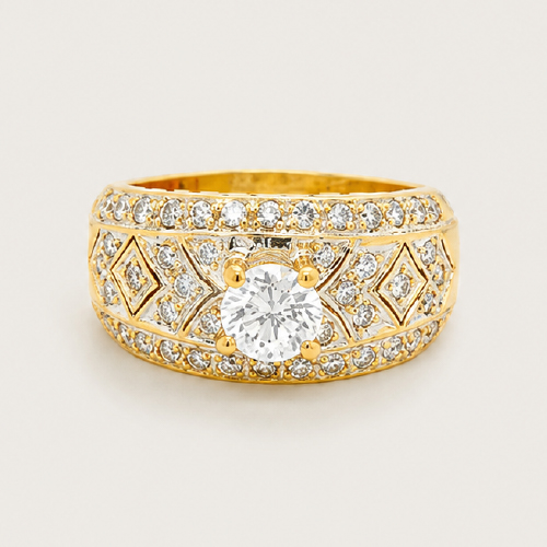 Vintage Patterned Diamond Ring