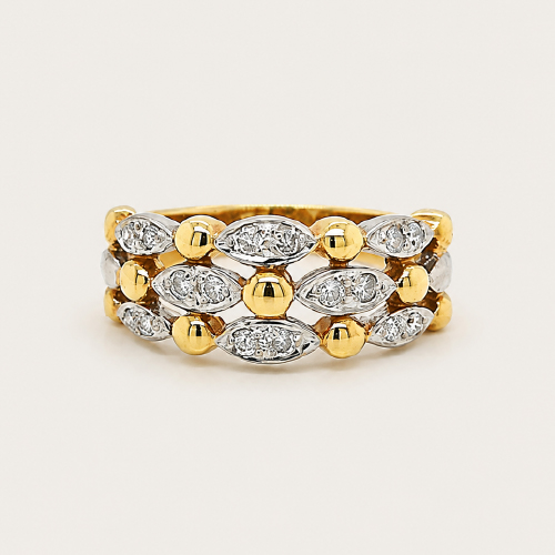 Patterned Eyelet Diamond Ring