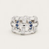 Lattice Blue Sapphire Diamond Ring