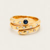 Banded Swirl Blue Sapphire Ring