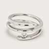 18K White Gold Diamond Spiral Ring