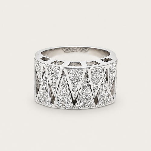 Aztec Pave Diamond Ring