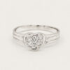 Banded Heart Diamond Ring