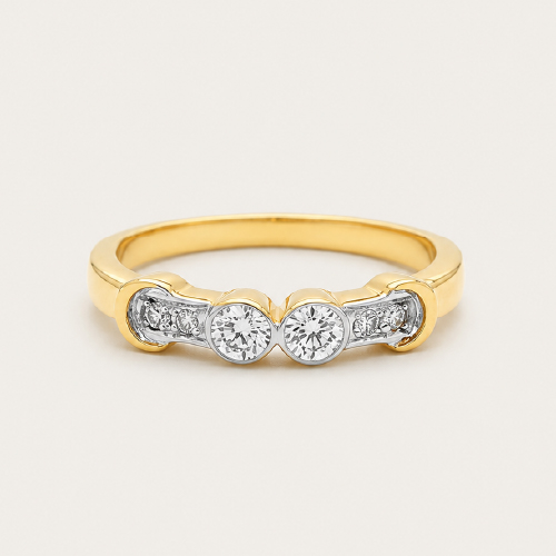Double Solitaire Pave Diamond Ring