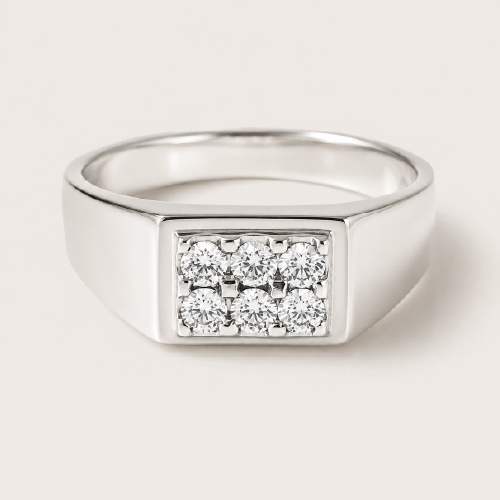 9K White Gold Diamond Ring