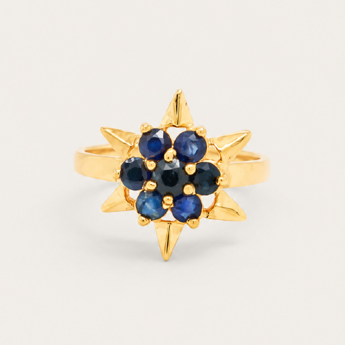 Starburst Blue Sapphire Ring