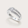 Double Band Pave Diamond Ring
