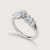 Paved Floral Diamond Solitaire Ring