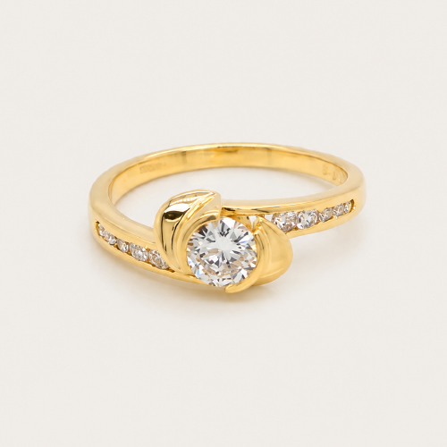 Eyelet Solitaire Wrap Diamond Ring