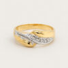 Flowy Abstract Two Tone Diamond Ring