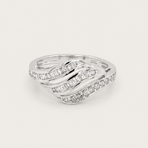 Swirl Pave Diamonds Ring