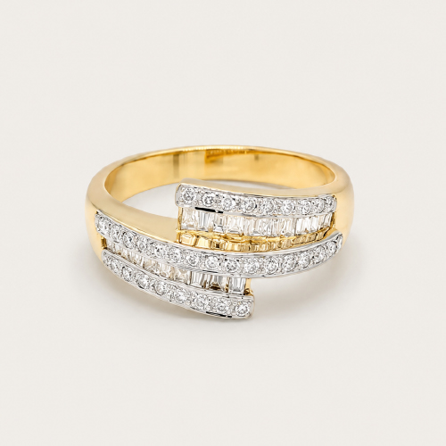 Two Tone Wrap Diamond Ring