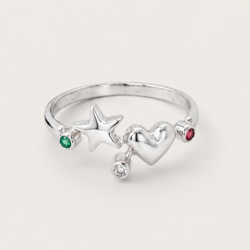 Star & Heart Diamond Ring