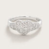 18K White Gold Diamond Heart Ring