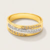 20K Yellow Gold Two Tone Diamond Ring