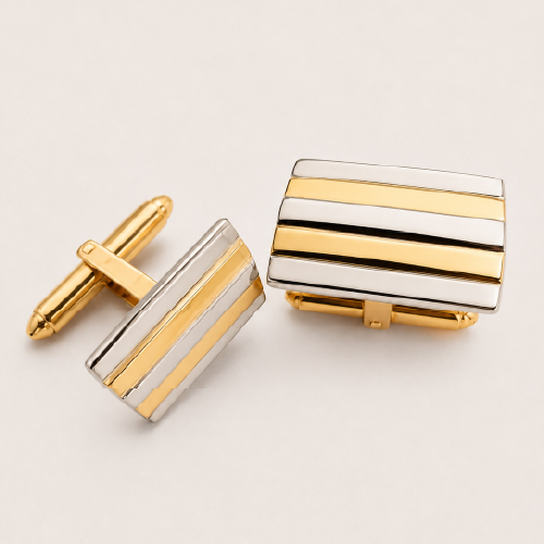 14K Yellow/White Gold Cufflink