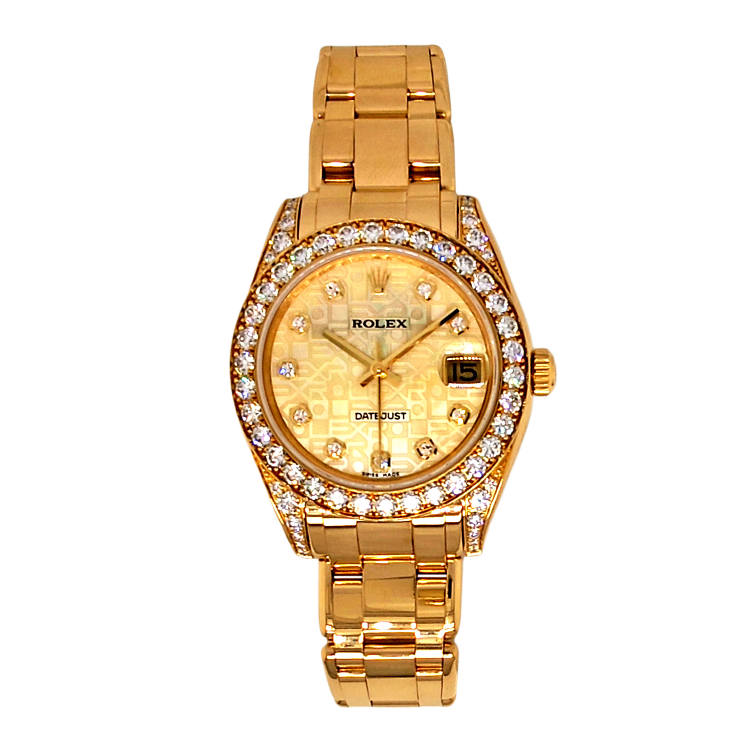 18K Yellow Gold Rolex Pearlmaster Diamond & Mop 81158