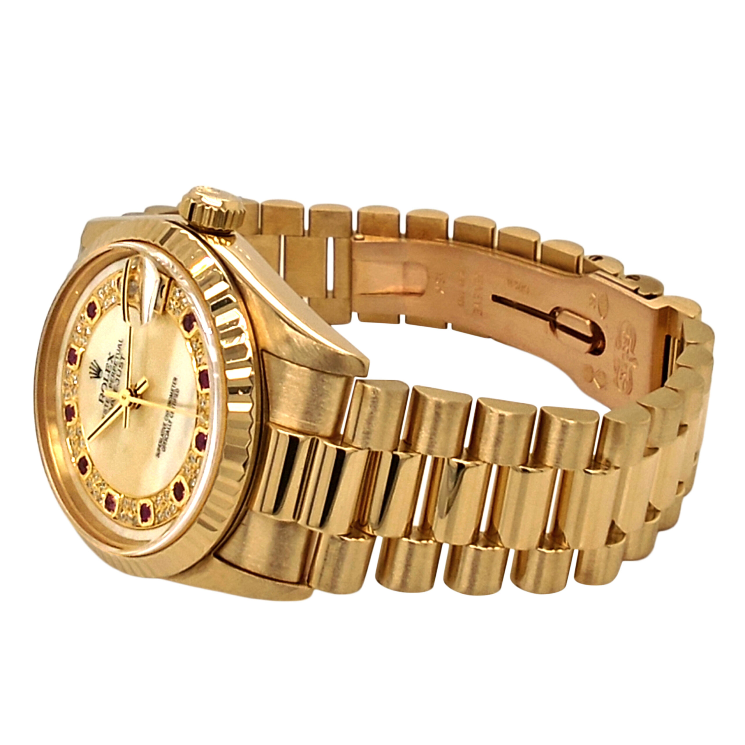 18K Yellow Gold Rolex Datejust 31 Mop & Ruby Diamond 68278
