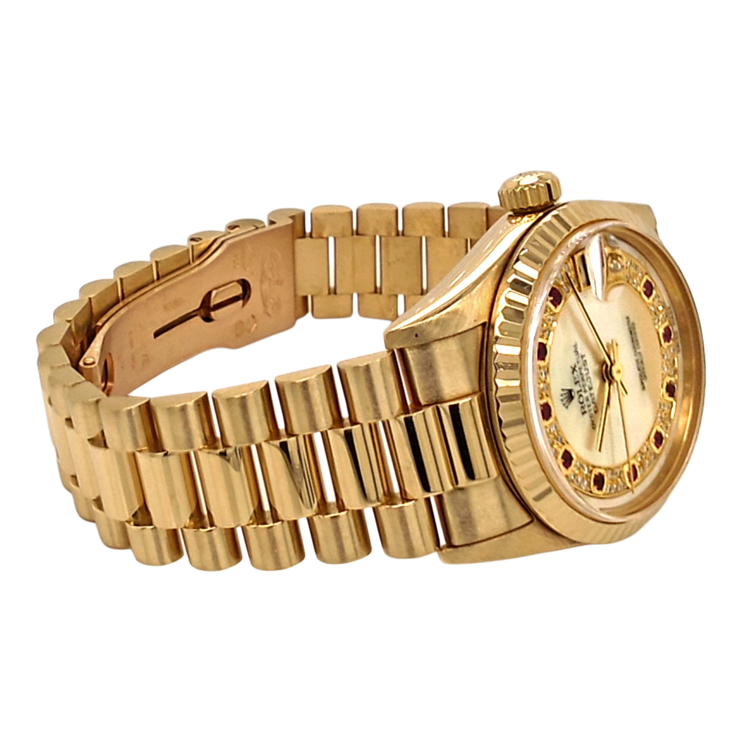 18K Yellow Gold Rolex Datejust 31 Mop & Ruby Diamond 68278