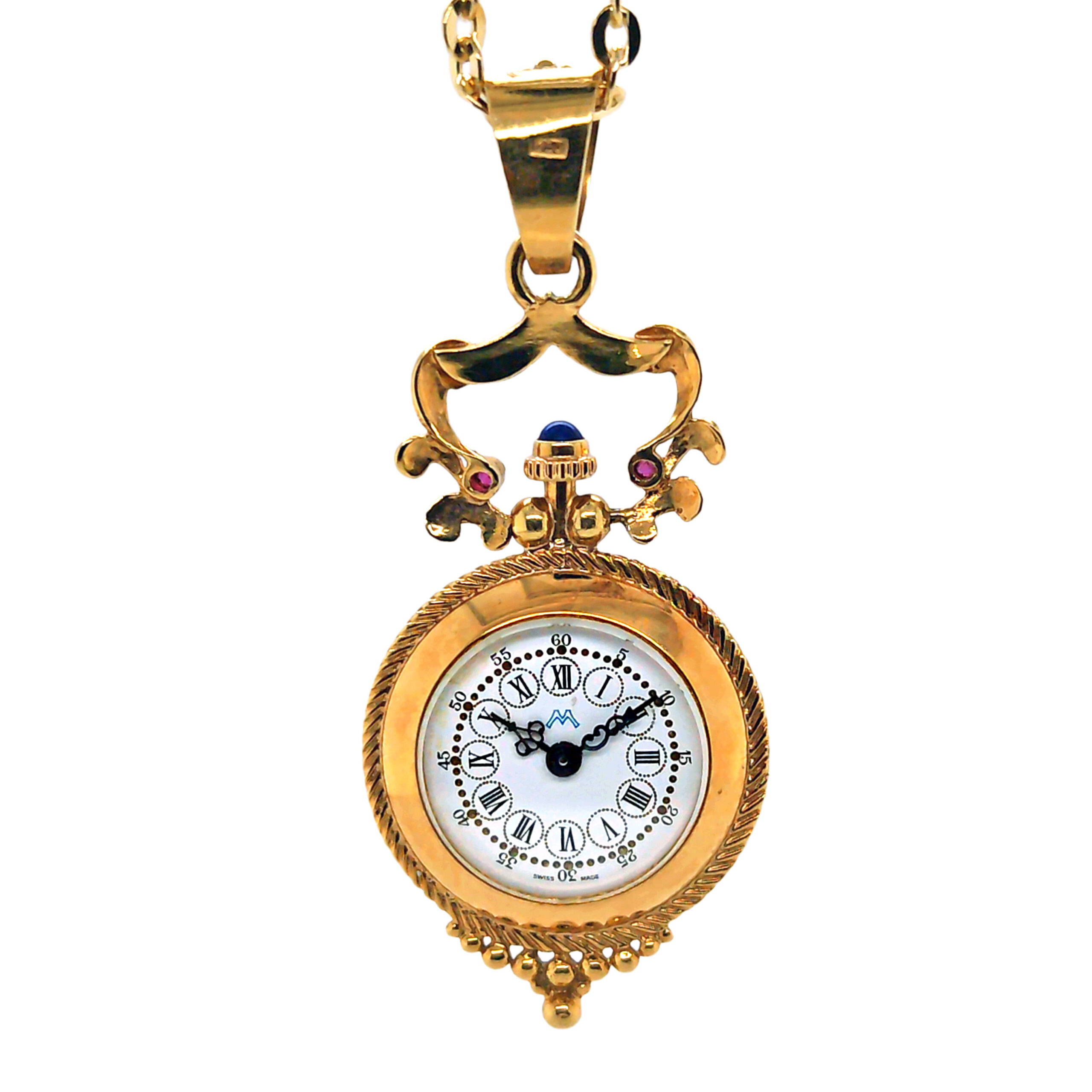 14K/18K Yellow Gold Diamond & Gem Stone Enamel Watch