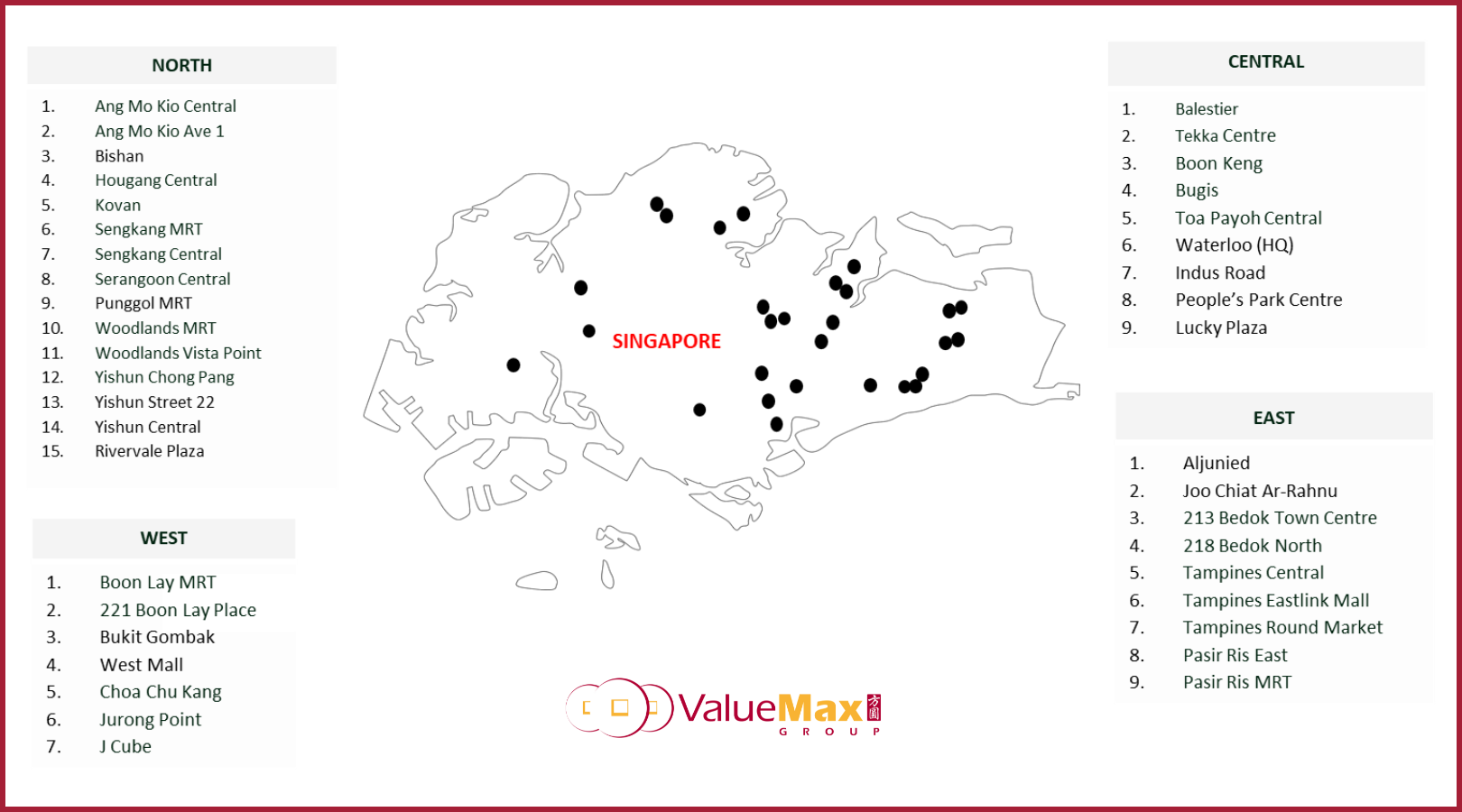 An island-wide network, ValueMax Singapore